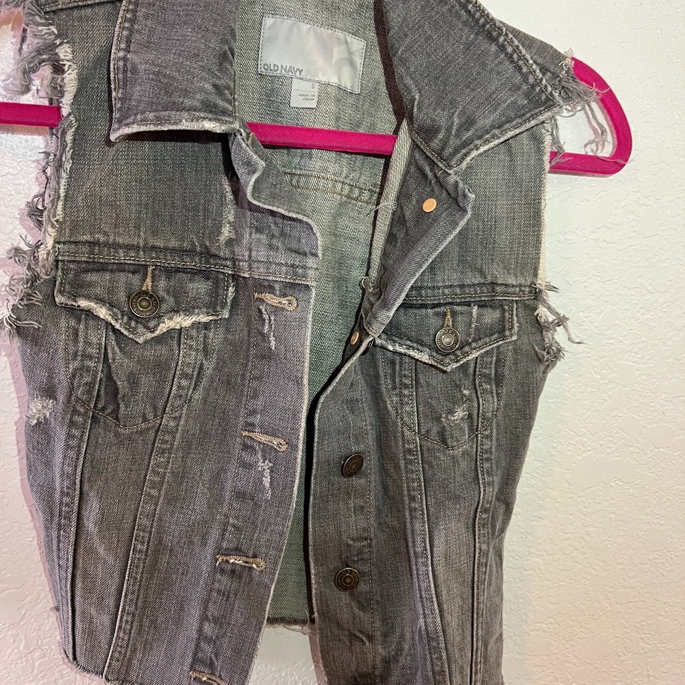 Gray Old Navy Jeans Vest